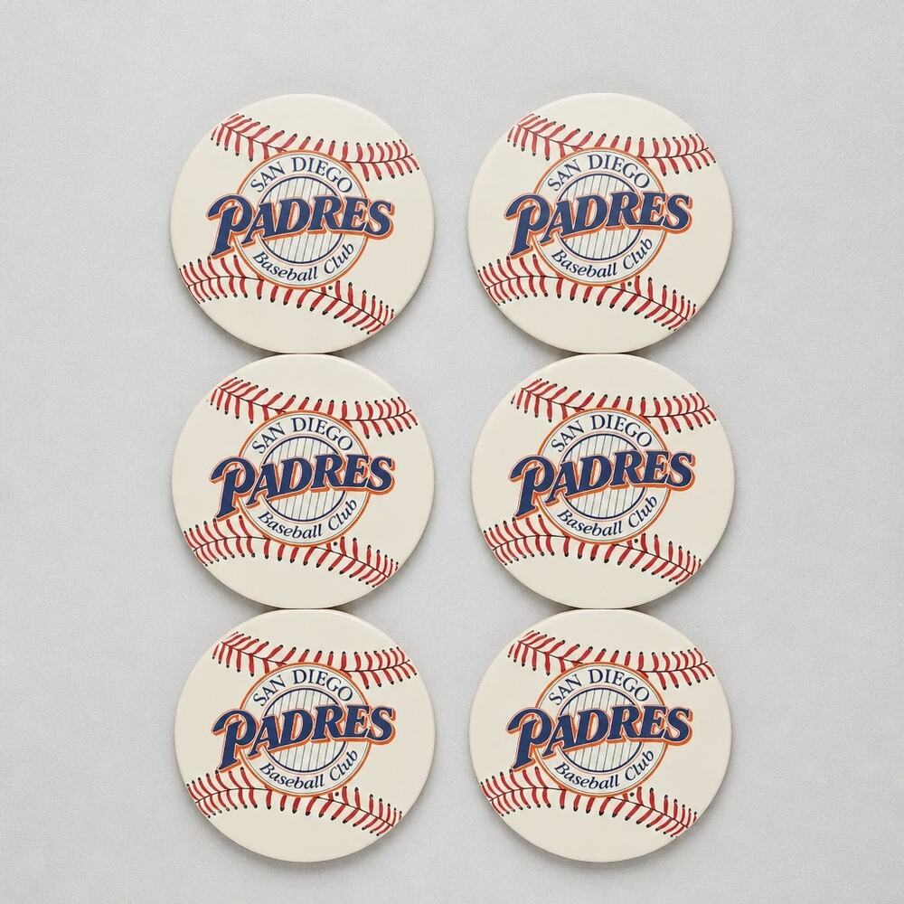 Vintage San Diego Padres Coasters Set of 6 Pimpernel Cork Back MLB Baseball 90s